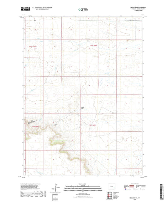 Needle Rock Wyoming US Topo Map Image
