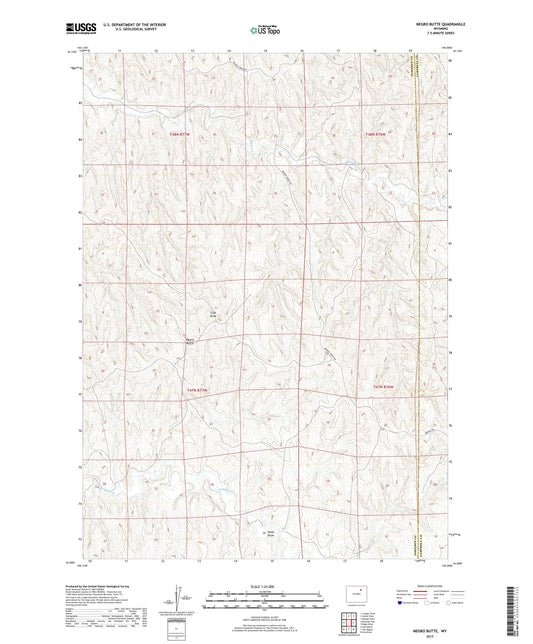 Negro Butte Wyoming US Topo Map Image
