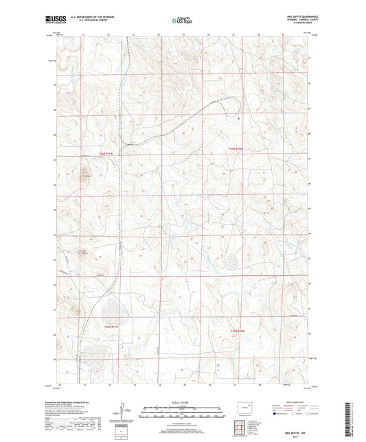 Neil Butte Wyoming US Topo Map Image