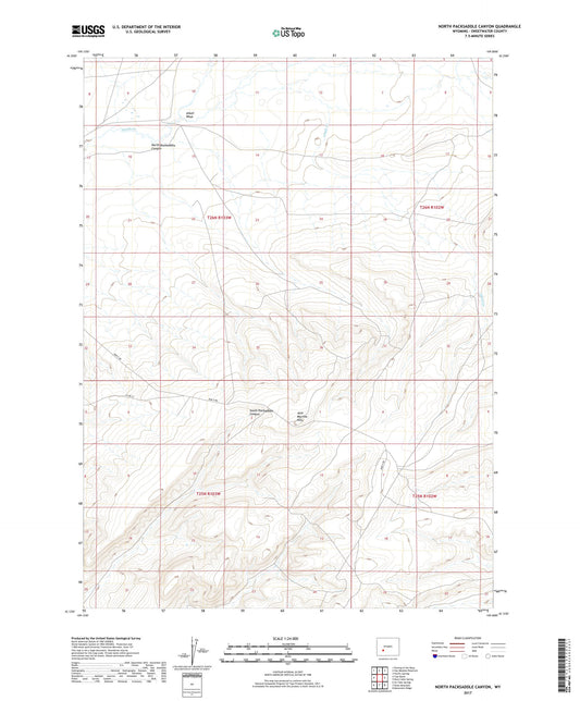 North Packsaddle Canyon Wyoming US Topo Map Image