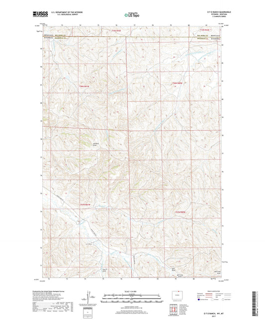 O T O Ranch Wyoming US Topo Map Image