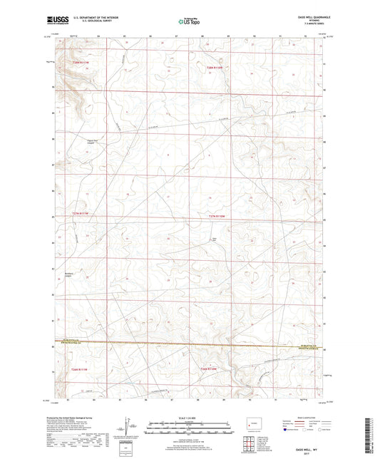Oasis Well Wyoming US Topo Map Image