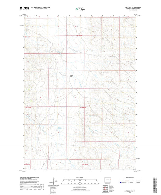 Oat Creek NW Wyoming US Topo Map Image