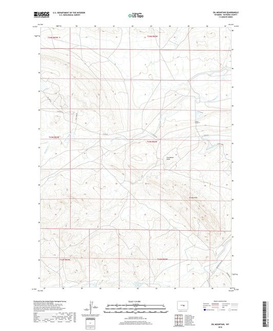 Oil Mountain Wyoming US Topo Map Image