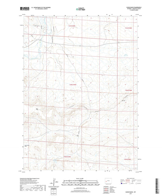 Olsen Ranch Wyoming US Topo Map Image