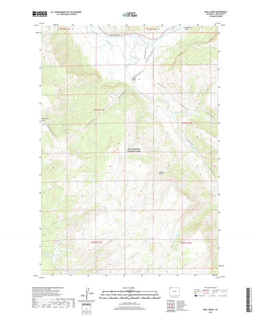 Opal Creek Wyoming US Topo Map Image