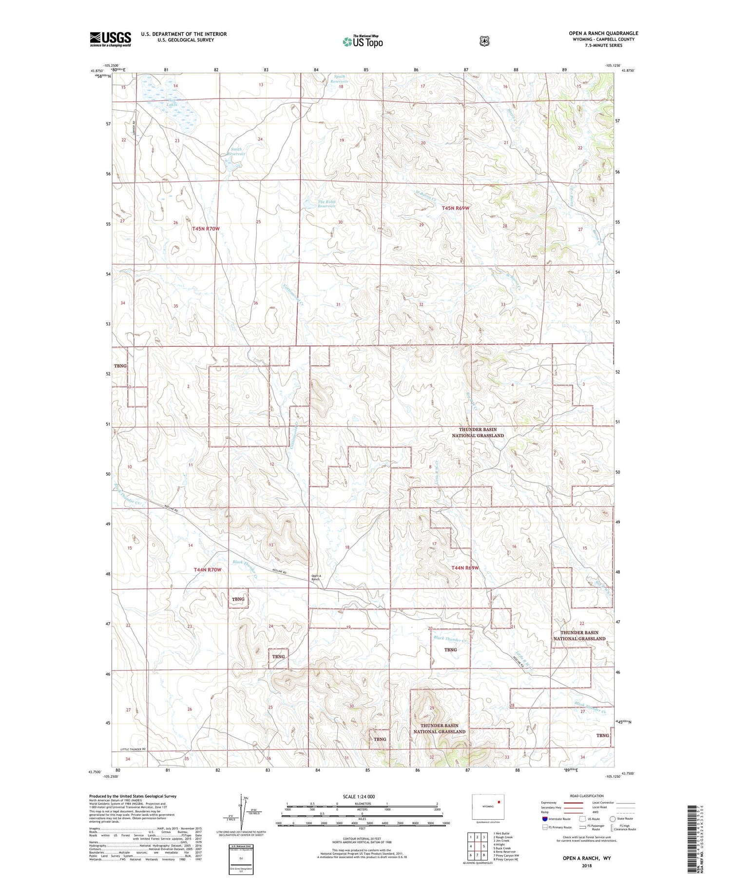 Open A Ranch Wyoming US Topo Map Image