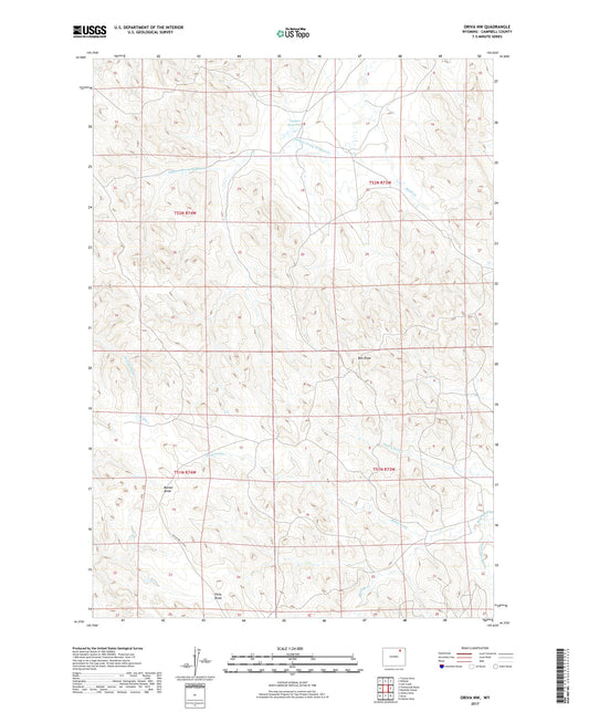 Oriva NW Wyoming US Topo Map Image