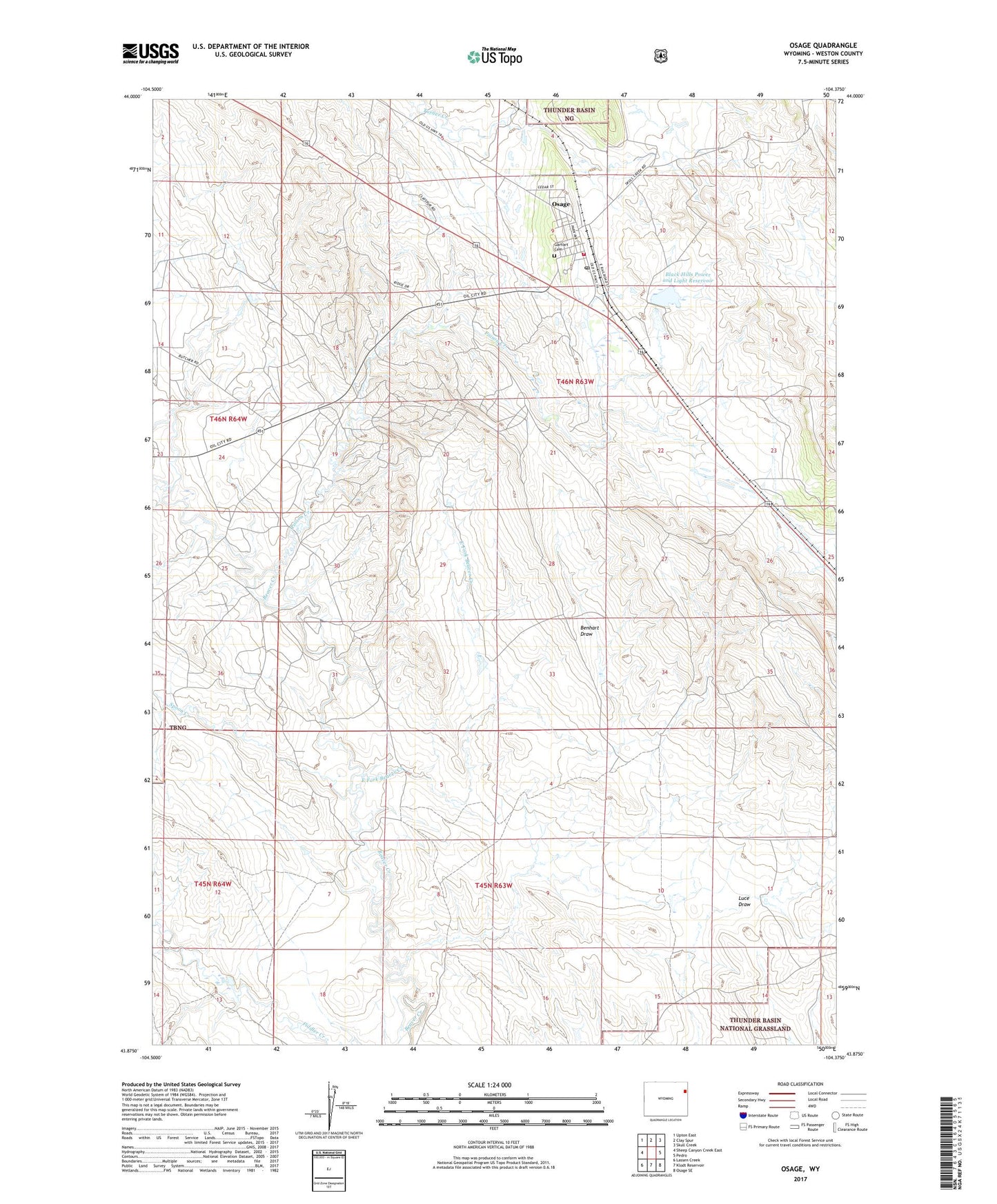 Osage Wyoming US Topo Map Image
