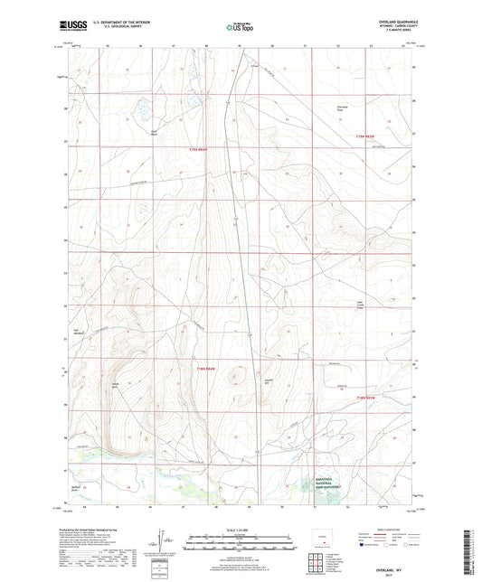 Overland Wyoming US Topo Map Image