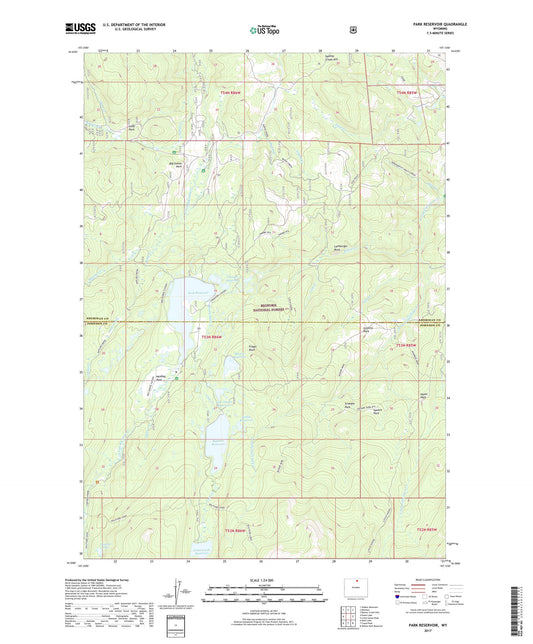 Park Reservoir Wyoming US Topo Map Image