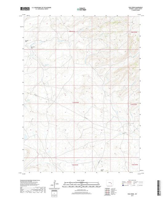 Pass Creek Wyoming US Topo Map Image