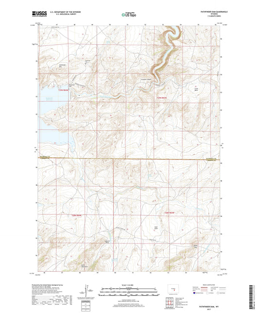 Pathfinder Dam Wyoming US Topo Map Image