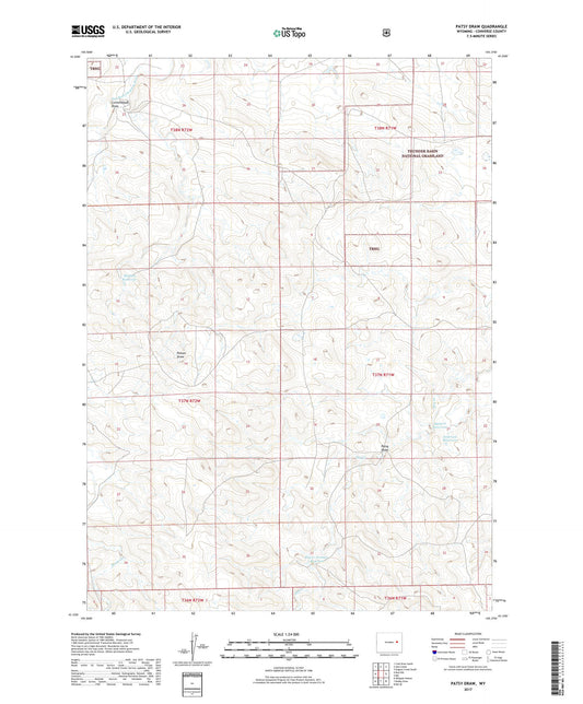 Patsy Draw Wyoming US Topo Map Image