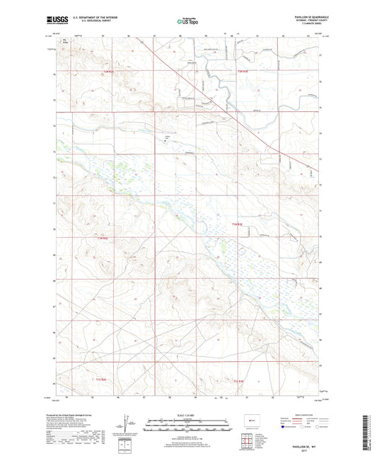Pavillion SE Wyoming US Topo Map Image