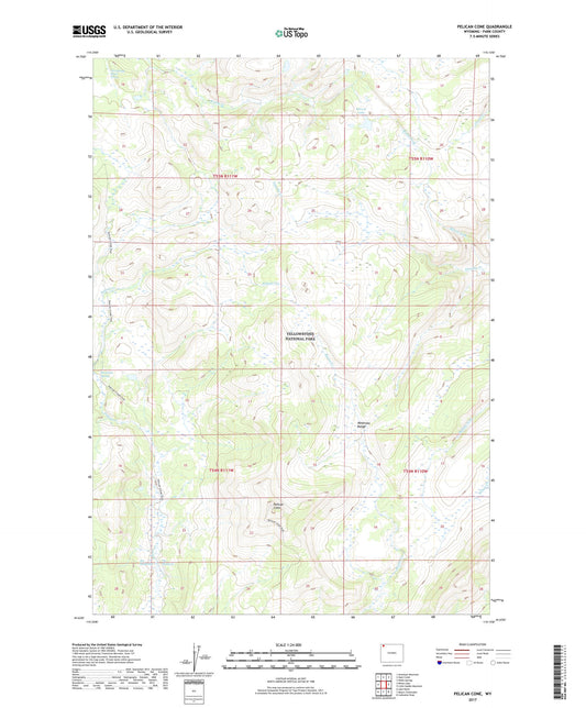 Pelican Cone Wyoming US Topo Map Image