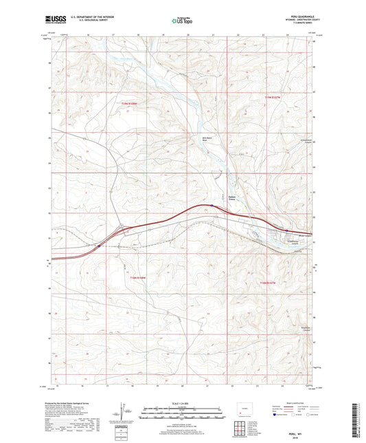 Peru Wyoming US Topo Map Image