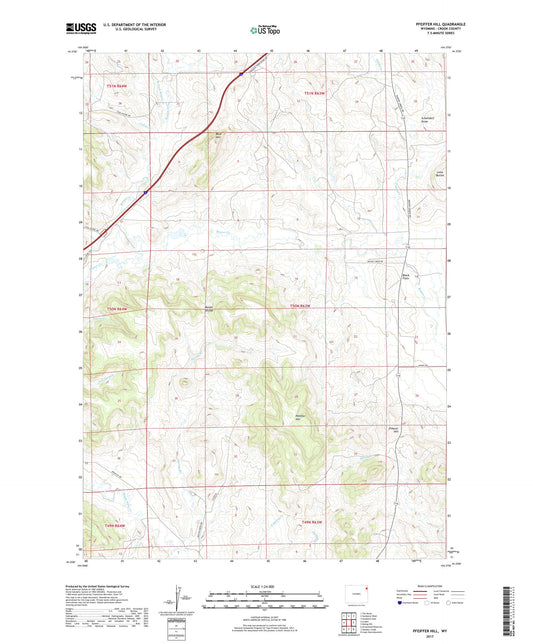 Pfeiffer Hill Wyoming US Topo Map Image