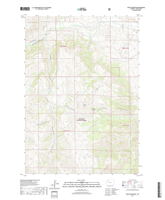 Phelps Mountain Wyoming US Topo Map Image