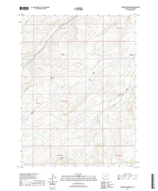 Piedmont Reservoir Wyoming US Topo Map Image