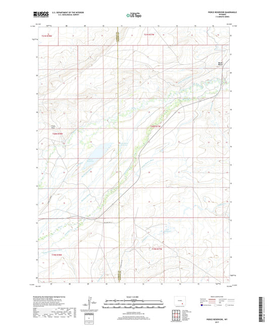 Pierce Reservoir Wyoming US Topo Map Image