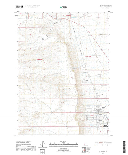 Pilot Butte Wyoming US Topo Map Image