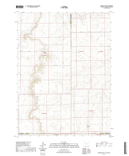 Pine Bluffs SE Wyoming US Topo Map Image