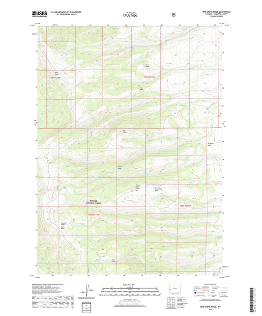 Pine Grove Ridge Wyoming US Topo Map Image