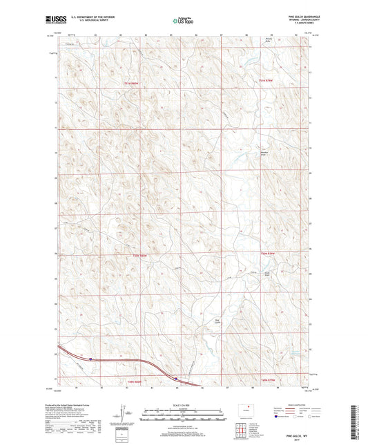 Pine Gulch Wyoming US Topo Map Image