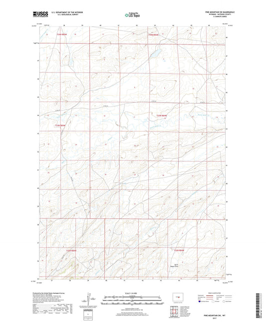 Pine Mountain SW Wyoming US Topo Map Image