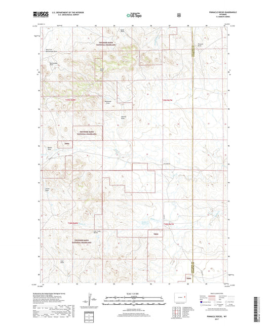 Pinnacle Rocks Wyoming US Topo Map Image