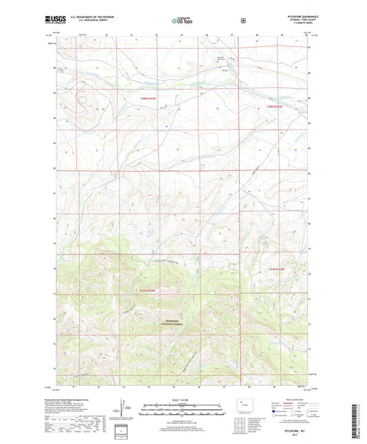 Pitchfork Wyoming US Topo Map Image