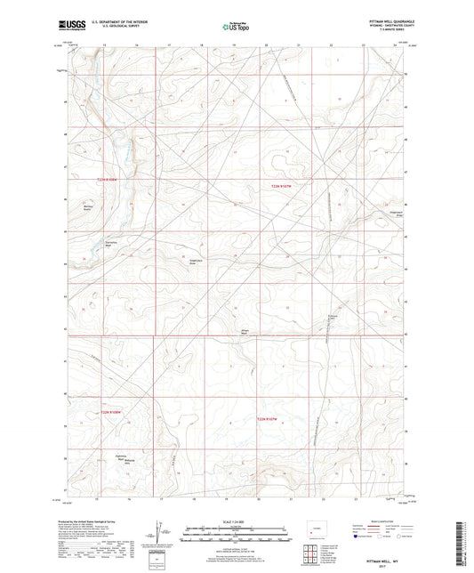 Pittman Well Wyoming US Topo Map Image