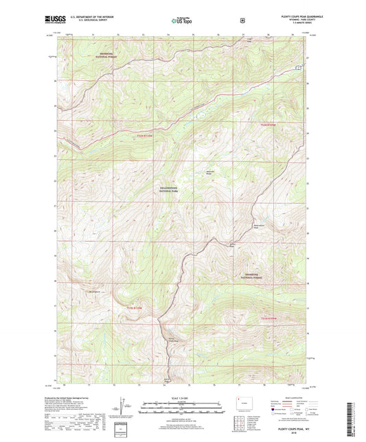 Plenty Coups Peak Wyoming US Topo Map Image