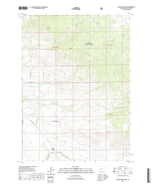 Pocket Creek Lake Wyoming US Topo Map Image