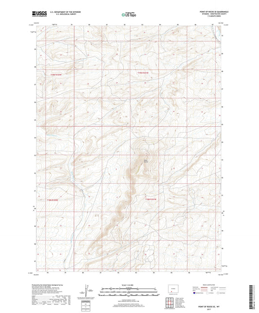 Point of Rocks SE Wyoming US Topo Map Image