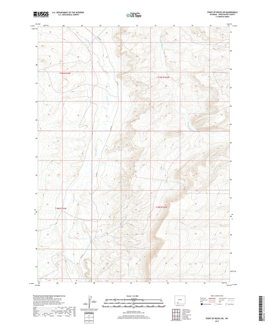 Point of Rocks SW Wyoming US Topo Map Image