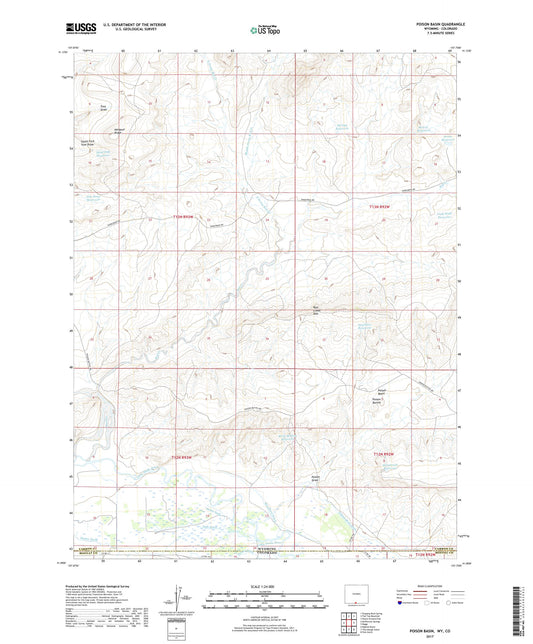 Poison Basin Wyoming US Topo Map Image