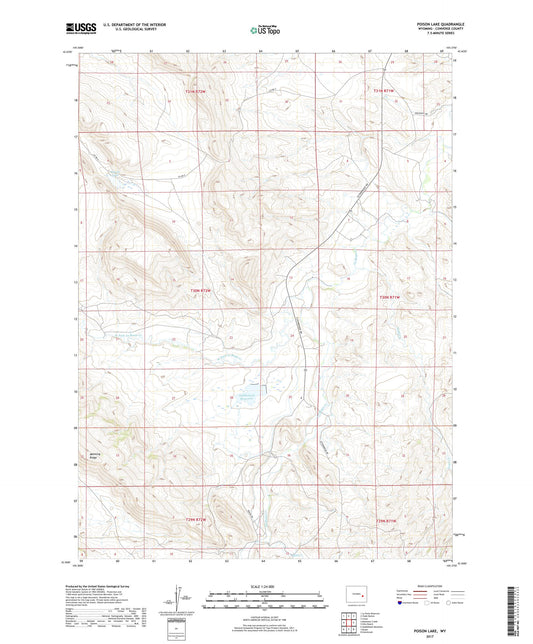 Poison Lake Wyoming US Topo Map Image