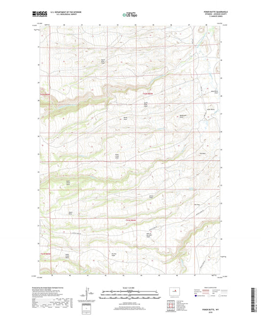 Poker Butte Wyoming US Topo Map Image