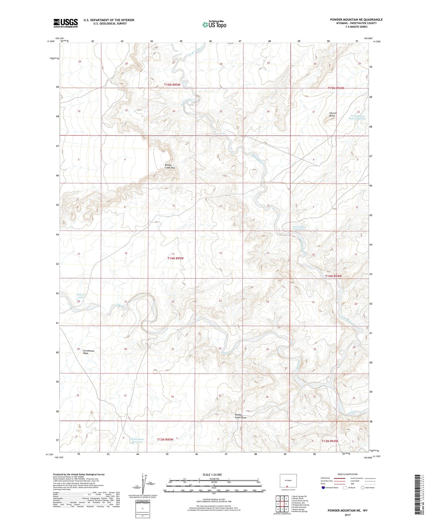 Powder Mountain NE Wyoming US Topo Map Image