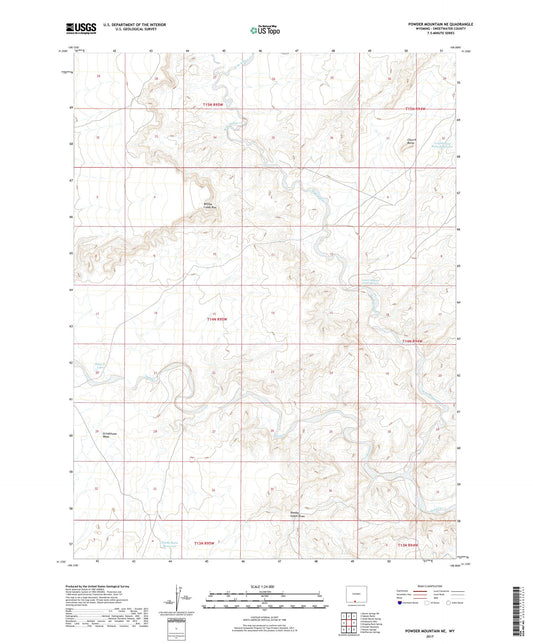 Powder Mountain NE Wyoming US Topo Map Image