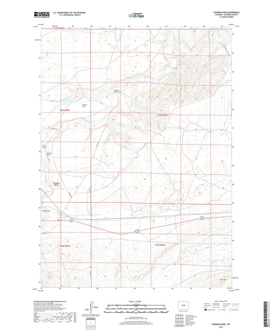 Powder River Wyoming US Topo Map Image