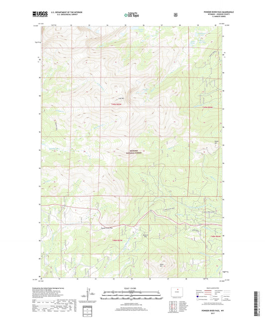 Powder River Pass Wyoming US Topo Map Image