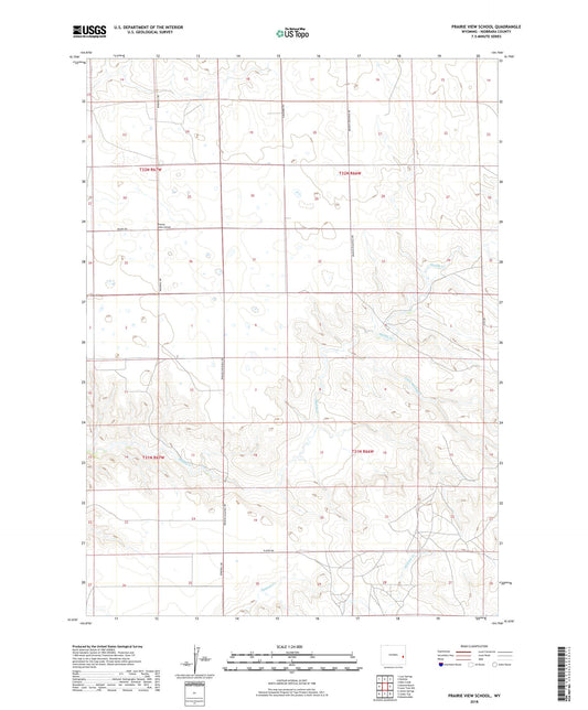 Prairie View School Wyoming US Topo Map Image