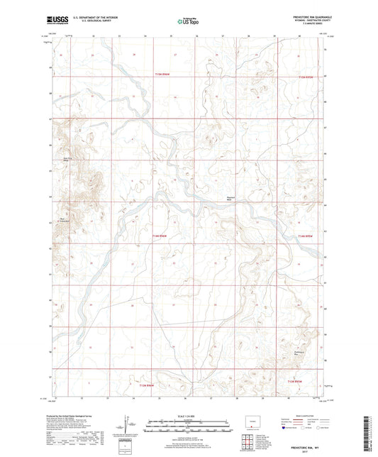 Prehistoric Rim Wyoming US Topo Map Image