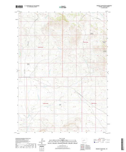 Prospect Mountains Wyoming US Topo Map Image