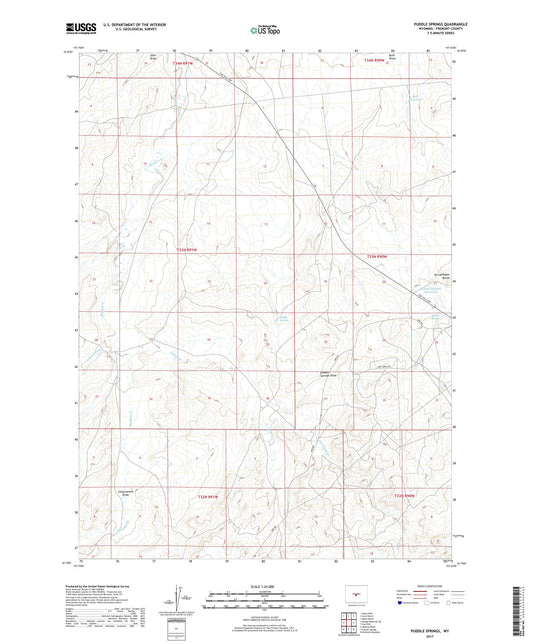Puddle Springs Wyoming US Topo Map Image