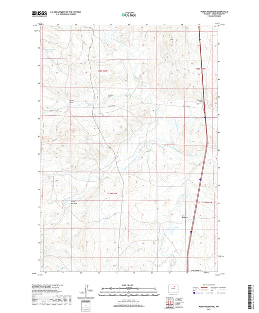 Purdy Reservoir Wyoming US Topo Map Image