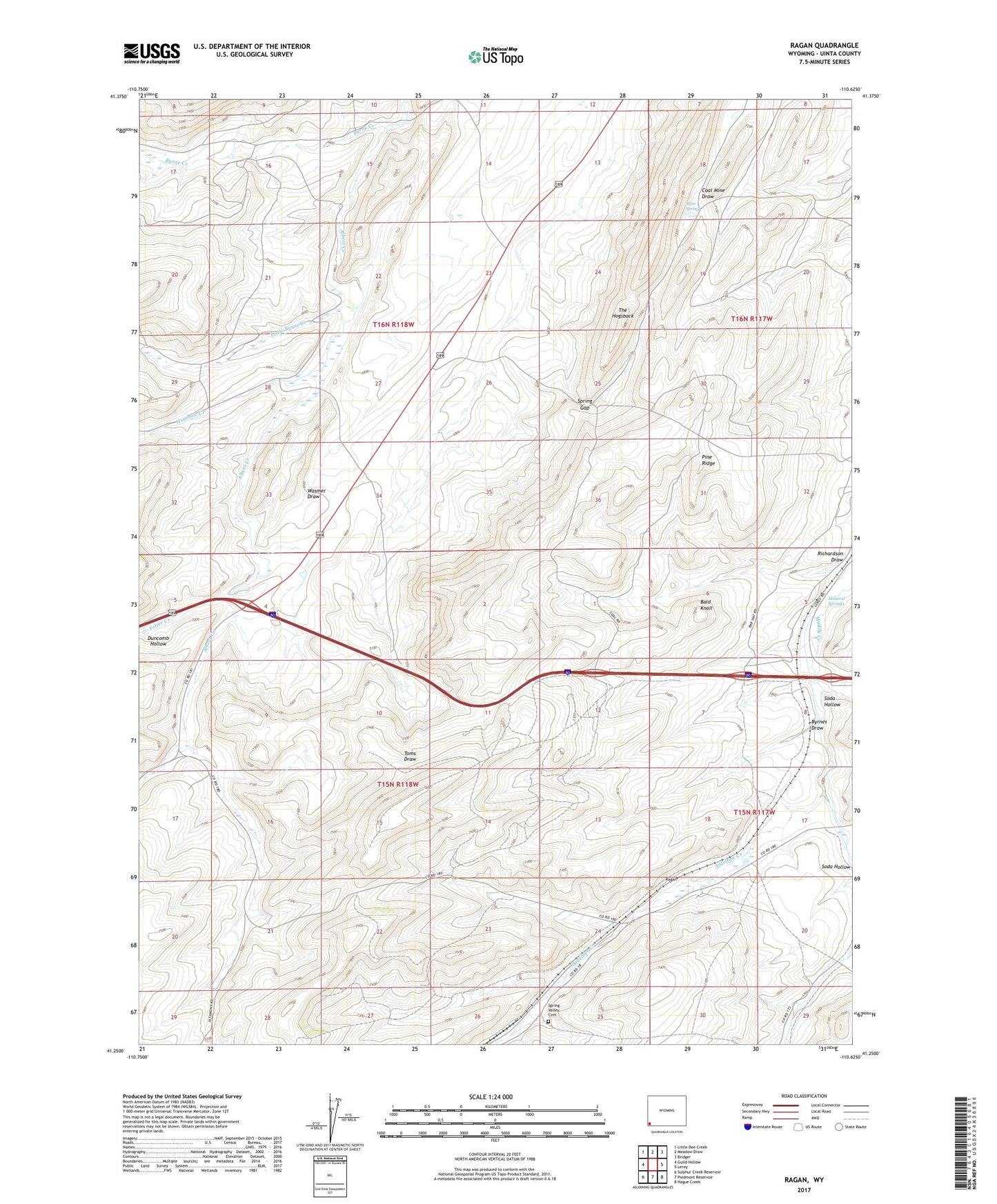 Ragan Wyoming US Topo Map Image